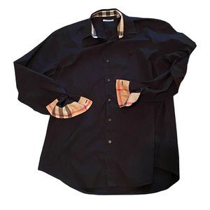 Men’s Burberry Brit Button Down Shirt Size XL Black Excellent Condition.